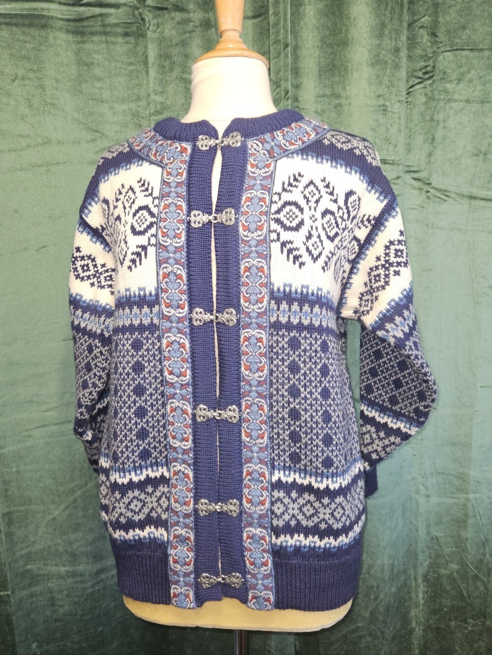 Dale Of Norway Vintage 90s Wool Fair Isle Sweater Cardigan